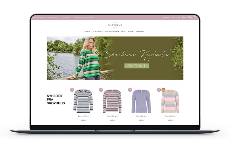 Mockup af Skovhuus-strik website